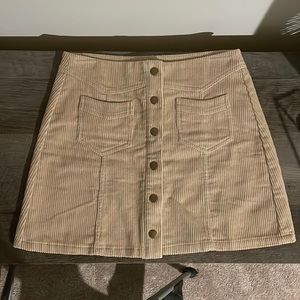 Corduroy Tan Mini Skirt